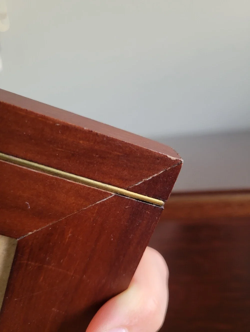 HB Group 90s Wood Brass Photo Frame 5.5